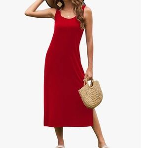 Vintage Red Maxi Slip Dress 14